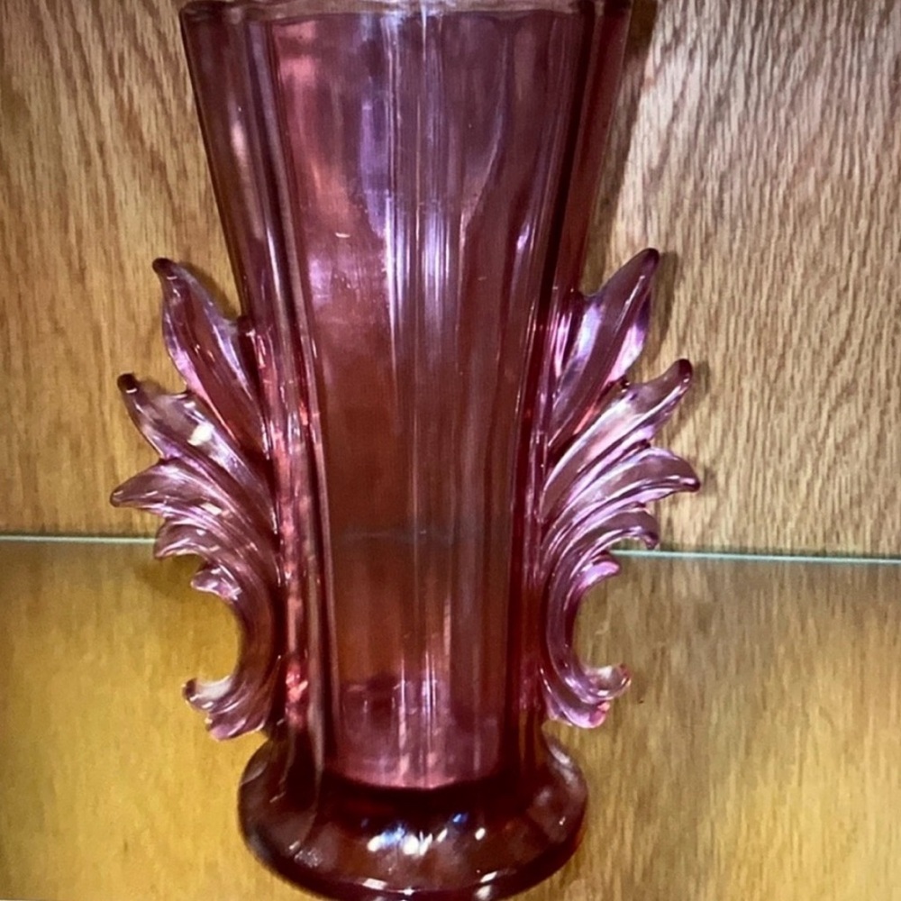 Elegant Rare Amethyst 8” tall Glass Vase